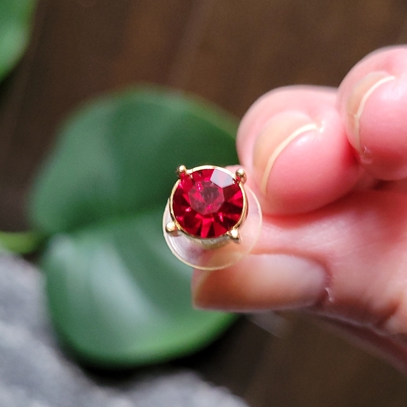 ⭐2/$15 NEW!! Garnet stud earrings - Picture 4 of 5